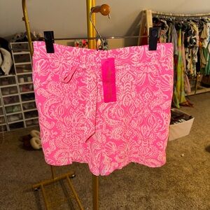 Pink and White Patterned Shorts